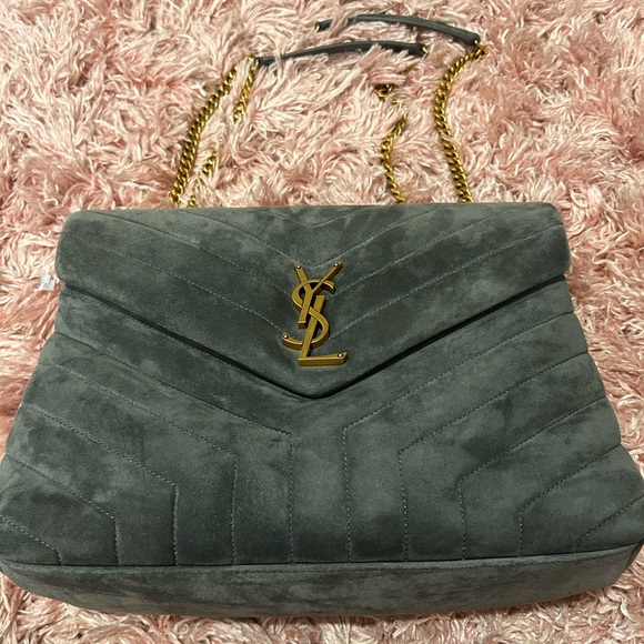 YSL NWt Medium Lou Matelassé Suede Shoulder bag - Picture 2 of 13